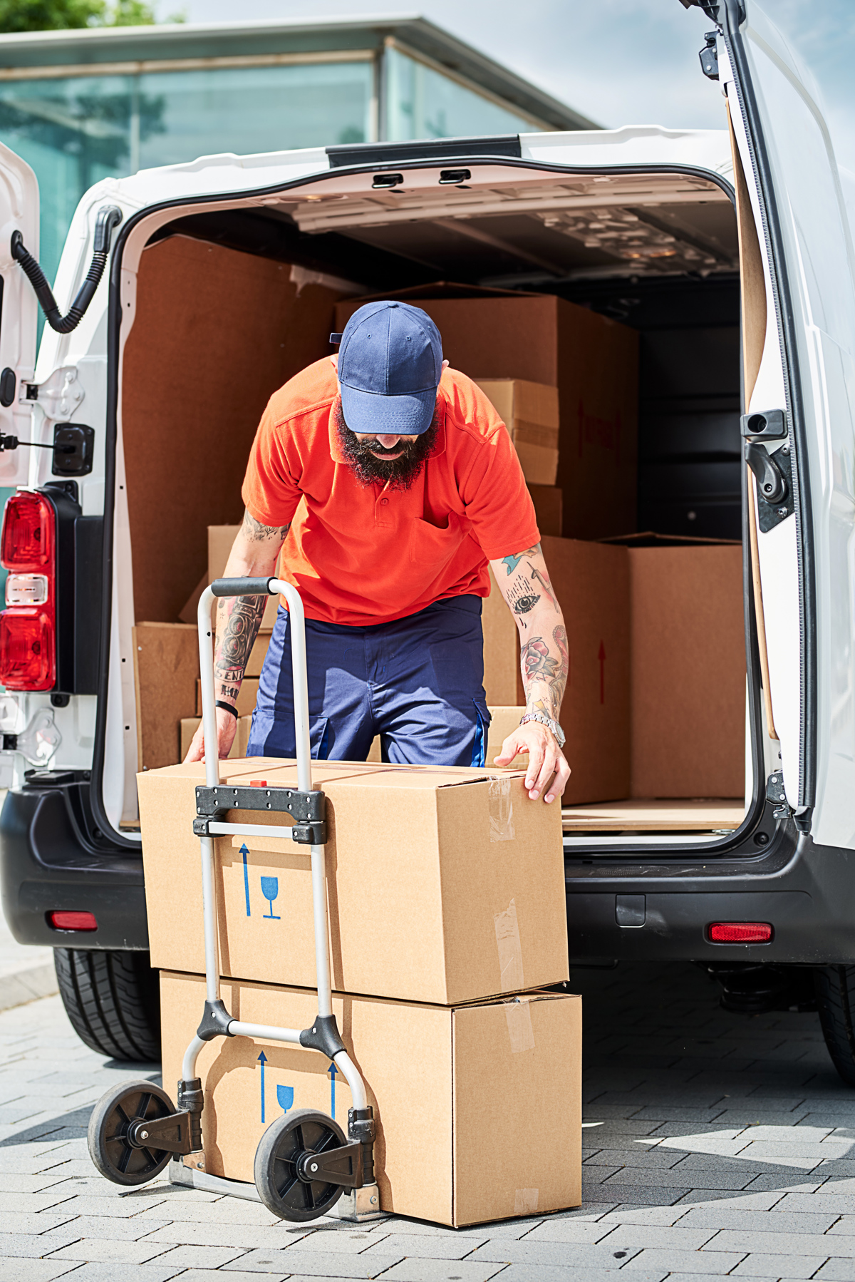 courier with packages